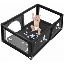 Parc d'enfant cloture de jeu,Parc Bebe,Haloyo ,Barrière de Sécurité Portail Parc,avec mesh respirantet base antidérapante,Avec 50 boules