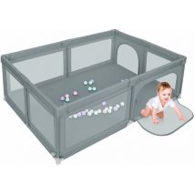 Parc d'enfant cloture de jeu,Parc Bebe,Haloyo ,Barrière de Sécurité Portail Parc,avec mesh respirantet base antidérapante,Avec 50 boules