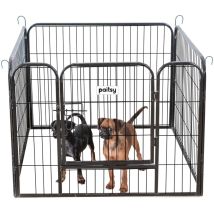 Recinto Per Cani, Cuccioli E Conigli Gardeo80x60x4, 4 Pannelli 80x60cm, 0,64m2, Modulabile, Per Interni Ed Esterni, Pieghevole, Garanzia 5 Anni Paitsy