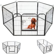 Recinto Per Cani, Cuccioli E Conigli Gardeo80x60x6, 6 Pannelli 80x60cm, 1,28m2, Modulabile, Per Interni Ed Esterni, Pieghevole, Garanzia 5 Anni Paitsy