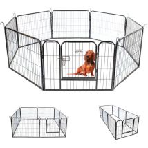 Recinto Per Cani, Cuccioli E Conigli Gardeo80x60x8, 8 Pannelli 80x60cm, 2,56m2, Modulabile, Per Interni Ed Esterni, Pieghevole, Garanzia 5 Anni Paitsy
