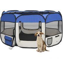 Nova - Parc pliable pour chien avec sac de transport,Bleu 125x125x61cm