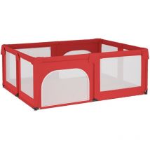Parc pour bébé avec 2 portes Rouge Tissu Oxford