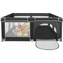 Parc pour bébé,Parc Bebe Pliable Haloyo Parc Pour Bebe Pour L'intérieur Et L'extérieur,sac de transport,Avec filet respirant,180 x 150 x 66cm,noir