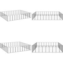 Parc pour chien 40panneaux Noir 50x100cm Acier enduit de poudre - Parc Pour Chien - Cage Pour Chien - Enclos Pour Chien - Abri Pour Chien - Jardin