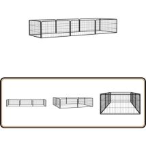 Parc pour chien 8 panneaux Noir 100x50cm Acier enduit de poudre - Parc Pour Chien - Cage Pour Chien - Enclos Pour Chien - Abri Pour Chien - Jardin