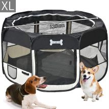 Mucola - Parc pour chiots Parc pour chiots pliable Parc pour animaux Enclos Chiens Lapins noir