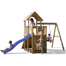 Scivolo Altalena e Arrampicata in legno Fungoo Carol 3 gioco in legno per giardino