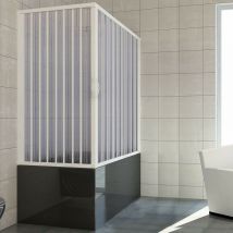 Idralite - Baignoire 2 faces box mod. Nadia 70x170 cm et soufflet pvc ouverture d'angle