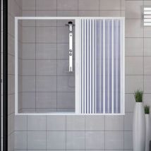 Idralite - Pare-baignoire avec porte pliable en pvc h 150 mod. Nina 140cm ouverture latérale