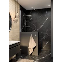 Pare-muret 80 x 120 cm verre 5 mm anticalcaire transparent, profilé alu-argenté, pare-baignoire fixe Schulte