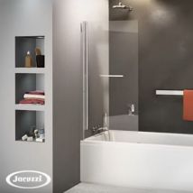 Jacuzzi - Pare baignoire pivotant et relevable 140x80 Argent brillant satiné Epure