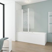Pare-baignoire pliant, verre 5 mm, paroi de baignoire, écran de baignoire pivotant, Capri Express-Plus Schulte Décor sérigraphié rayures, profilé