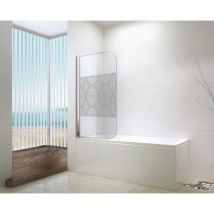 Pare Baignoire uimi - 80x140x0,5cm - Verre trempé sérigraphié - Finition chromé
