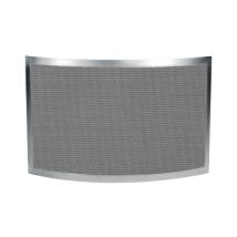 Pare-feu inox brossé mat avec grille anthracite