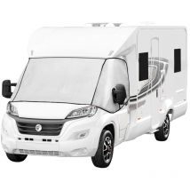 Pare-Soleil pour Camping-Car, Couverture Thermique de Pare-Brise Externe Toutes-Saisons, Protection uv Chaleur & Étanche, Film Aluminium Argenté