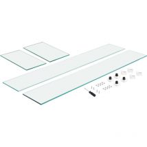 Pare-vent en verre Mophorn pour table de foyer rectangulaire 924 x 417 x 191 mm. Verre trempé robuste de 8 mm d'épaisseur. Avec support en aluminium