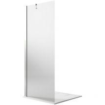 Idralite - Pared de ducha vidrio transparente con tratamiento antical h 190 mod. Walk In Flip 17 cm