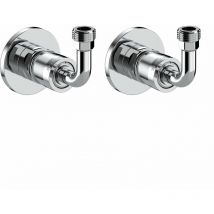 Sg Lighting - Pareja de Llave de paso en escuadra 90° ( Rosca de entrada1/2'. Rosca de salida 3/8' ) ataque rápido ingenius IGBTKT06 Cromo