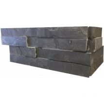 Stone By Stone - Parement mural - slimpanel - Ardoise noire - 15x20 + 15x40x1-2cm en z - Naturelle - Vendu à l'unité