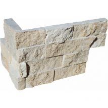 Parement mural - slimpanel - Travertin Classic - 15x24,5 + 15x14x1-2cm en z - Naturelle - Vendu à l'unité