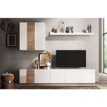Parete attrezzata linea Olimpo finitura Bianco Lucido e Rovere Kadiz