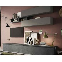 Parete attrezzata soggiorno comp 21 - Infinity ARDESIA / PIOMBO