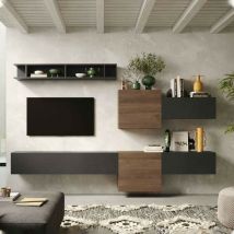 Parete attrezzata soggiorno comp 22 - Infinity lava / mercure