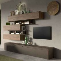 Parete attrezzata soggiorno comp 26 - Infinity bronzo / mercure