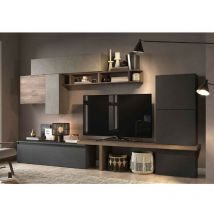 Parete attrezzata soggiorno l 280X202X40 comp 46 - Infinity argilla / lava / mercure