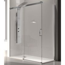 Kassandra - Parete doccia fissa + porta scorrevole glasé 155 cm