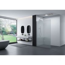 Bernstein - Parete doccia Walk-In EX103S - Vetro extra bianco di 10mm - Profilo in acciaio inox di 14 mm - Colore profilo a scelta 1100mm, Ohne (ab
