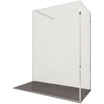Olimpo Docce - Parete doccia walk-in due lati trasparente senza profili h195 8mm osiride, seleziona misura 80x100