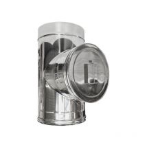 Canna fumaria parete doppia coibentata inox elemento ispezione dn 130/180