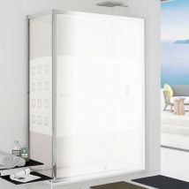 Aquasanit - Parete fissa 67-69 cm vetro serigrafato 6 mm h. 1,95 da abbinare ad una porta - new plus