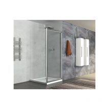 Totama - Anta Fissa Vetro Trasparente 6MM Telaio in Alluminio Reversibile - 60 x H190 cm 58-60 xh190