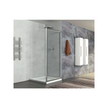 Totama - Anta Fissa Vetro Trasparente 6MM Telaio in Alluminio Reversibile - 65 x H190 cm 63-65 xh190