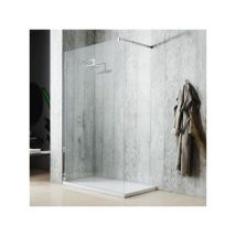 Parete Doccia Walk-in In Vetro Temperato 8mm Con Barra Stabilizzatrice Modello Edison H.195 Cm 120 Vetro Trasparente Mobo