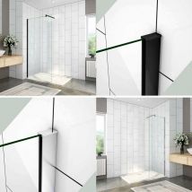 Walk In Parete Fissa Vetro 8mm Temperato Trasparente Anticalcare 60x200cm Barra Stabilizzatrice tagliabile da 90cm