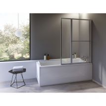 Parete per vasca da bagno, sopravasca sollevabile, girevole, sopravasca a 2 ante, sopravasca girevole, vetro trasparente 3mm, 106 x 140/173 cm,