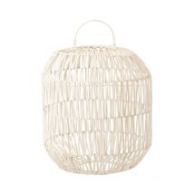 Abat-Jour Déco "Rotin" 35cm Blanc