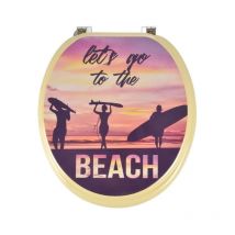 Paris Prix - Abattant wc à Motifs 'California' 37cm Ecru