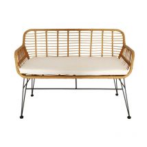 Banc d'Extérieur & Coussin "Noumea" 116cm Beige