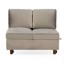 Paris Prix - Banquette 2 Places Convertible Velours 'Théo' 107cm Taupe