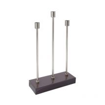 Bougeoir Design en Métal "Isola" 39cm Violet & Argent