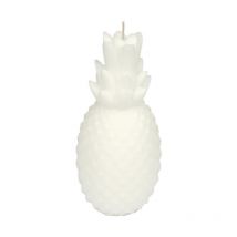 Bougie Déco "Ananas Tropical" 20cm Blanc