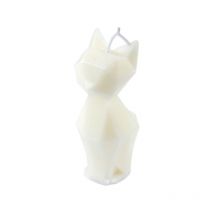 Bougie Déco Chat "Arty" 13cm Blanc
