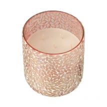 Paris Prix - Bougie Parfumée Mosaïque 'Cyra' 20cm Tender Rose
