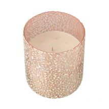 Paris Prix - Bougie Parfumée Mosaïque 'Cyra' 25cm Tender Rose
