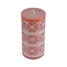 Bougie Pilier Design "Ethnic Folk" 14cm Terracotta